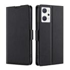 For OPPO Reno7 A JP Version Ultra-thin Voltage Side Buckle Horizontal Flip Leather Phone Case(Black) - 1