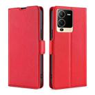 For vivo S15 5G Ultra-thin Voltage Side Buckle Horizontal Flip Leather Phone Case(Red) - 1