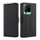 For vivo S15 Pro 5G Ultra-thin Voltage Side Buckle Horizontal Flip Leather Phone Case(Black) - 1