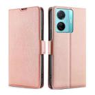 For vivo S15e 5G/T1 Snapdragon 778G Ultra-thin Voltage Side Buckle Horizontal Flip Leather Phone Case(Rose Gold) - 1