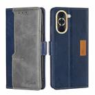 For Huawei nova 10 Contrast Color Side Buckle Leather Phone Case(Blue+Grey) - 1