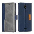 For Nokia C100 Contrast Color Side Buckle Leather Phone Case(Blue+Grey) - 1