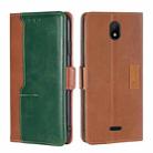 For Nokia C100 Contrast Color Side Buckle Leather Phone Case(Light Brown+Green) - 1