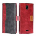 For Nokia C100 Contrast Color Side Buckle Leather Phone Case(Red+Black) - 1