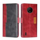 For Nokia C200 Contrast Color Side Buckle Leather Phone Case(Red+Black) - 1