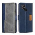 For Xiaomi Poco C40 Contrast Color Side Buckle Leather Phone Case(Blue+Grey) - 1