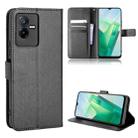 For vivo T2X 5G Diamond Texture Leather Phone Case(Black) - 1
