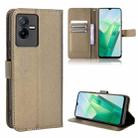 For vivo T2X 5G Diamond Texture Leather Phone Case(Brown) - 1