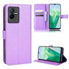 For vivo T2X 5G Diamond Texture Leather Phone Case(Purple) - 1