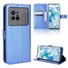 For vivo X80 5G Diamond Texture Leather Phone Case(Blue) - 1