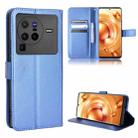 For vivo X80 Pro 5G Diamond Texture Leather Phone Case(Blue) - 1