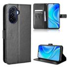 For Huawei nova Y70 / nova Y70 Plus Diamond Texture Leather Phone Case(Black) - 1