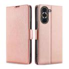 For Huawei nova 10 Pro Ultra-thin Voltage Side Buckle Horizontal Flip Leather Phone Case(Rose Gold) - 1