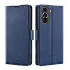 For Huawei nova 10 Pro Ultra-thin Voltage Side Buckle Horizontal Flip Leather Phone Case(Blue) - 1