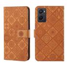 For OPPO A96 4G Ethnic Style Embossed Pattern Leather Phone Case(Brown) - 1