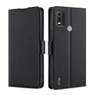 For Nokia C21 Plus Ultra-thin Voltage Side Buckle Horizontal Flip Leather Phone Case(Black) - 1