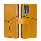 For Motorola Moto G62 5G Geometric Stitching Horizontal Flip Leather Phone Case(Yellow) - 1