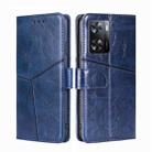 For OPPO A57 4G 2022 Geometric Stitching Horizontal Flip Leather Phone Case(Blue) - 1