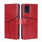 For alcatel 1B 2022 Geometric Stitching Horizontal Flip Leather Phone Case(Red) - 1