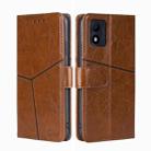 For alcatel 1B 2022 Geometric Stitching Horizontal Flip Leather Phone Case(Light Brown) - 1