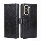 For Huawei nova 10 Geometric Stitching Horizontal Flip Leather Phone Case(Black) - 1