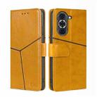 For Huawei nova 10 Pro Geometric Stitching Horizontal Flip Leather Phone Case(Yellow) - 1