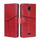 For Nokia C100 Geometric Stitching Horizontal Flip Leather Phone Case(Red) - 1