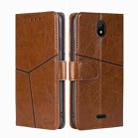 For Nokia C100 Geometric Stitching Horizontal Flip Leather Phone Case(Light Brown) - 1