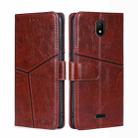 For Nokia C100 Geometric Stitching Horizontal Flip Leather Phone Case(Dark Brown) - 1