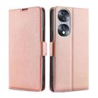 For Honor 70 Ultra-thin Voltage Side Buckle Horizontal Flip Leather Phone Case(Rose Gold) - 1