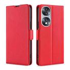 For Honor 70 Ultra-thin Voltage Side Buckle Horizontal Flip Leather Phone Case(Red) - 1