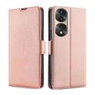 For Honor 70 Pro/70 Pro+ Ultra-thin Voltage Side Buckle Horizontal Flip Leather Phone Case(Rose Gold) - 1