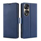 For Honor 70 Pro/70 Pro+ Ultra-thin Voltage Side Buckle Horizontal Flip Leather Phone Case(Blue) - 1