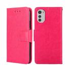 For Motorola Moto E32 4G Crystal Texture Leather Phone Case(Rose Red) - 1