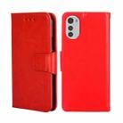 For Motorola Moto E32 4G Crystal Texture Leather Phone Case(Red) - 1