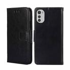 For Motorola Moto E32 4G Crystal Texture Leather Phone Case(Black) - 1