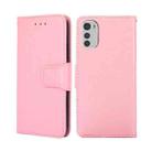 For Motorola Moto E32 4G Crystal Texture Leather Phone Case(Pink) - 1