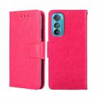 For Motorola Edge 30 Crystal Texture Leather Phone Case(Rose Red) - 1