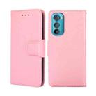 For Motorola Edge 30 Crystal Texture Leather Phone Case(Pink) - 1