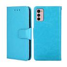 For Motorola Moto G42 4G Crystal Texture Leather Phone Case(Light Blue) - 1