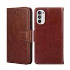 For Motorola Moto G52 4G/G82 5G Crystal Texture Leather Phone Case(Brown) - 1