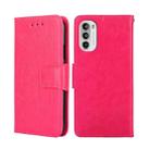 For Motorola Moto G52 4G/G82 5G Crystal Texture Leather Phone Case(Rose Red) - 1