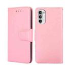 For Motorola Moto G52 4G/G82 5G Crystal Texture Leather Phone Case(Pink) - 1