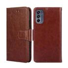 For Motorola Moto G62 5G Crystal Texture Leather Phone Case(Brown) - 1