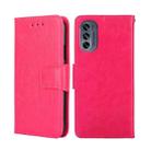 For Motorola Moto G62 5G Crystal Texture Leather Phone Case(Rose Red) - 1