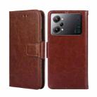 For OPPO K10 Pro 5G Crystal Texture Leather Phone Case(Brown) - 1