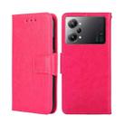 For OPPO K10 Pro 5G Crystal Texture Leather Phone Case(Rose Red) - 1