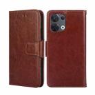 For OPPO Reno8 5G Crystal Texture Leather Phone Case(Brown) - 1