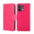 For OPPO Reno8 5G Crystal Texture Leather Phone Case(Rose Red) - 1