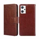 For OPPO Reno7 A Japan Version Crystal Texture Leather Phone Case(Brown) - 1